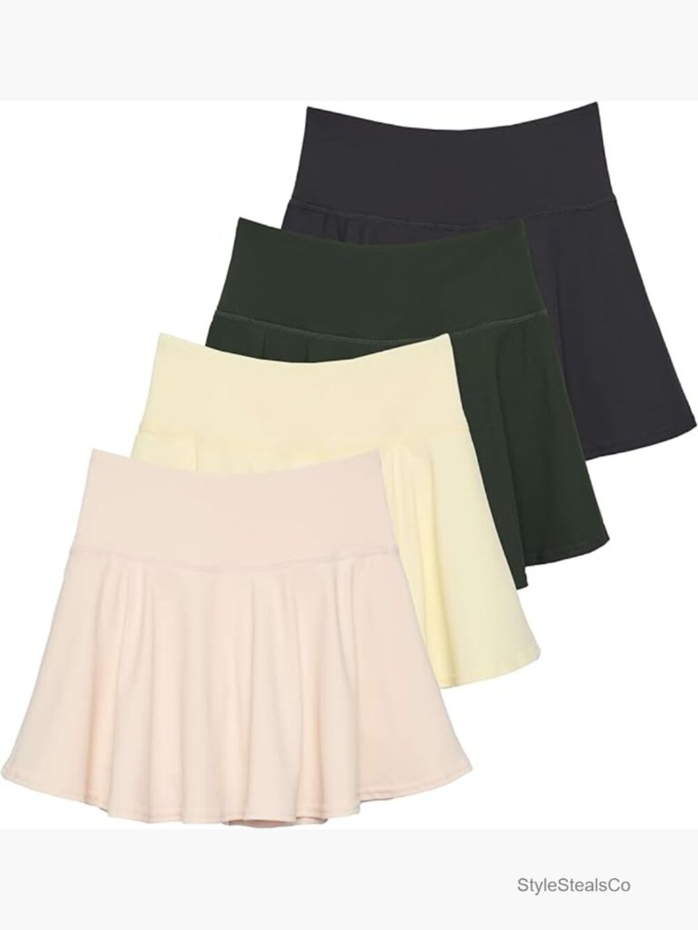 4 Pack Women's Pleated Tennis Skort with Shorts Pockets Athletic Golf Workout